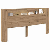 Testata letto con storage e LED Rovere Artigianale