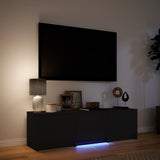 Mobile TV con LED 140 x 34 x 40 cm Nero Legno ingegnerizzato