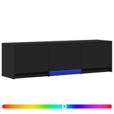Mobile TV con LED 140 x 34 x 40 cm Nero Legno ingegnerizzato