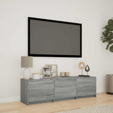 Mobile TV con LED 140x34x40 cm Sonoma grigia