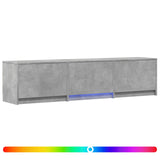 Mobile TV con LED con LED Grigio Cemento 165 x 34 x 40 cm