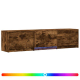 Mobile TV con LED 165 x 34 x 40 cm Quercia Affumicata