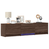 Mobile TV con LED con LED Quercia marrone 165 x 34 x 40 cm