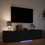 Mobile TV con LED 165 x 34 x 40 cm Nero Legno ingegnerizzato