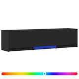 Mobile TV con LED 165 x 34 x 40 cm Nero Legno ingegnerizzato