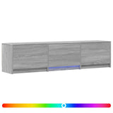 Mobile TV con LED 165x34x40 cm Sonoma grigia