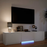 Mobile TV con LED 165 x 34 x 40 cm Bianco Legno ingegnerizzato