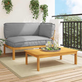 Set di divani con cuscino 2 pcs Grigio Legno di Acacia Massello