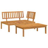 Set di divani con cuscino 2 pcs Grigio Legno di Acacia Massello