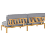 Set di divani con cuscino 2 pcs Grigio Legno di Acacia Massello