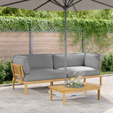 Set di divani con cuscino 2 pcs Grigio Legno di Acacia Massello