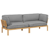 Set di divani con cuscino 2 pcs Grigio Legno di Acacia Massello
