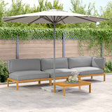 Set di divani con cuscino 4 pcs Grigio Legno di Acacia Massello