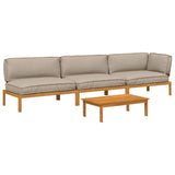 Set di divani con cuscino 4 pcs Talpa Legno di Acacia Massello