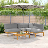 Set di divani con cuscino 4 pcs Grigio Legno di Acacia Massello