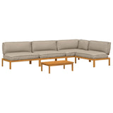Set di divani con cuscino 5 pcs Talpa Legno di Acacia Massello