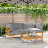 Set di divani con cuscino 2 pcs Grigio Legno di Acacia Massello