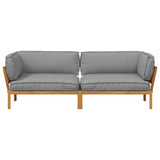 Set di divani con cuscino 2 pcs Grigio Legno di Acacia Massello