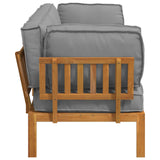 Set di divani con cuscino 2 pcs Grigio Legno di Acacia Massello