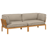 Set di divani con cuscino 2 pcs Talpa Legno di Acacia Massello