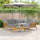Set di divani con cuscino 4 pcs Grigio Legno di Acacia Massello