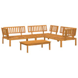 Set di divani con cuscino 4 pcs Grigio Legno di Acacia Massello
