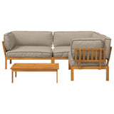 Set di divani con cuscino 4 pcs Talpa Legno di Acacia Massello