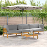 Set di divani con cuscino 4 pcs Grigio Legno di Acacia Massello