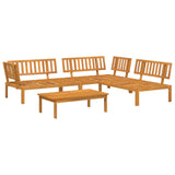 Set di divani 4 pcs Grigio Legno di Acacia Massello