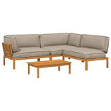 Set di divani con cuscino 4 pcs Talpa Legno di Acacia Massello