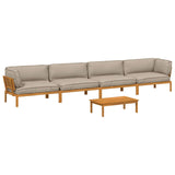 Set di divani con cuscino 5 pcs Talpa Legno di Acacia Massello