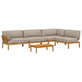 Set di divani con cuscino 5 pcs Talpa Legno di Acacia Massello