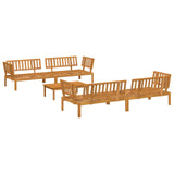 Set di divani con cuscino 5 pcs Talpa Legno di Acacia Massello