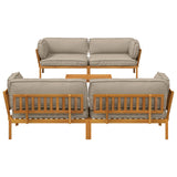 Set di divani con cuscino 5 pcs Talpa Legno di Acacia Massello