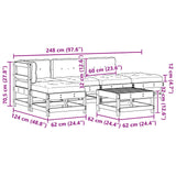 Set Lounge da Giardino 5 pcs Pino Marrone Cerato