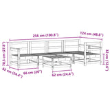 Set Lounge da Giardino 7 pcs Marrone Cera