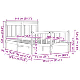 Struttura del letto Marrone cerato 205,5 x 155,5 x 100 cm