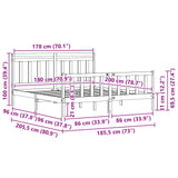 Struttura del letto 2 pcs Marrone cerato 205,5 x 185,5 x 100 cm