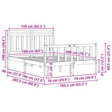 Struttura del letto Marrone cerato 205,5 x 165,5 x 100 cm