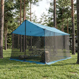 Telo da campeggio con pareti in rete Blu 340 x 260 x 220 cm