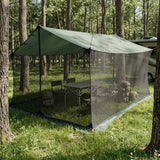 Telo da campeggio con pareti in rete Verde militare