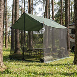 Telo da campeggio con pareti in rete Verde militare