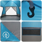 Tenda Capanna con tetto Blu 12-Persone Poliestere e Acciaio