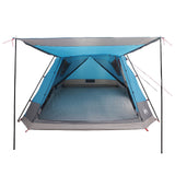 Tenda Capanna con tetto Blu 12-Persone Poliestere e Acciaio