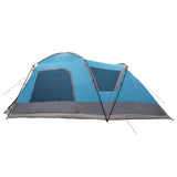 Tenda Capanna con tetto Blu 12-Persone Poliestere e Acciaio