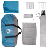 Tenda Capanna con tetto Blu 4 persone Poliestere e Acciaio