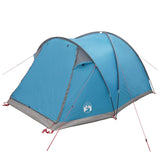 Tenda Capanna con tetto Blu 4 persone Poliestere e Acciaio