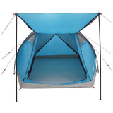 Tenda Capanna con tetto Blu 4 persone Poliestere e Acciaio