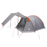 Tenda Capanna Grigio e arancione 4 persone Poliestere e Acciaio