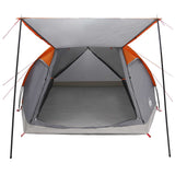 Tenda Capanna Grigio e arancione 6 persone Poliestere e Acciaio